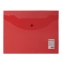 Папка-конверт с кнопкой МАЛОГО ФОРМАТА (240х190 мм), А5, прозрачная, красная, 0,18 мм, BRAUBERG, 224026 - 1