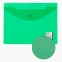 Папка-конверт с кнопкой МАЛОГО ФОРМАТА (240х190 мм), А5, прозрачная, зеленая, 0,15 мм, STAFF, 270464 - 5