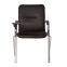 Кресло для приемных и переговорных "Samba T plast" со столиком, хромированный каркас, кожзам, черный - 3