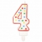 Свеча-цифра для торта "4" ДВУСТОРОННЯЯ с конфетти, 8,5 см, ЗОЛОТАЯ СКАЗКА, держатель, блистер, 591397 - 1