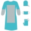 Комплект одноразовой одежды для хирурга КХ-02, с усиленной защитой, стерильный, 4 предмета, ГЕКСА - 1