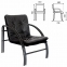 Кресло "Аксель", 610х730х760 мм, на металлическом каркасе, кожзам, черное - 1