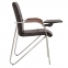 Кресло для приемных и переговорных "Samba T plast" со столиком, хромированный каркас, кожзам, черный - 2