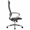 Кресло офисное МЕТТА "К-29" хром, рецик. кожа, сиденье и спинка мягкие, темно-коричневое - 2