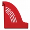 Лоток вертикальный для бумаг BRAUBERG "Office", 255х95х290 мм, тонированный красный, 237233 - 4