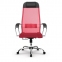 Кресло офисное МЕТТА "К-3" хром, ткань-сетка, сиденье и спинка регулируемые, красное - 3
