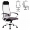Кресло офисное МЕТТА "К-3" хром, ткань-сетка, сиденье и спинка регулируемые, темно-серое - 1