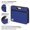 Сумка пластиковая BRAUBERG, А4+, 390х315х70 мм, на молнии, внешний карман, фактура бисер, синяя, 225167 - 2