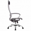 Кресло офисное МЕТТА "К-3" хром, ткань-сетка, сиденье и спинка регулируемые, светло-серое - 2