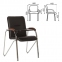 Кресло для приемных и переговорных "Samba T plast" со столиком, хромированный каркас, кожзам, черный - 1