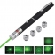 Указка лазерная, радиус 1000 м, зеленый луч, плюс 5 насадок, черный корпус, клип, футляр, GP-02 - 2