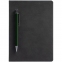 Ежедневник Magnet с ручкой, черный с зеленым - 1