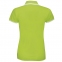 Рубашка поло женская PASADENA WOMEN 200 с контрастной отделкой, зеленый лайм с белым - 1