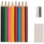 Набор Hobby с цветными карандашами, ластиком и точилкой, белый - 3