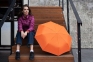 Зонт складной Silverlake, оранжевый с серебристым - 9