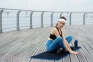 Коврик для йоги и активного отдыха Karmatta, черно-синий - 11
