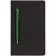 Блокнот Magnet Gold с ручкой, черно-зеленый - 1