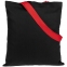 Холщовая сумка BrighTone, черная с красными ручками - 1