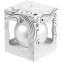 Елочный шар Gala Night Matt в коробке с тиснением, белый, 8 см - 2