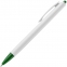Ручка шариковая Tick, белая с зеленым - 1