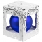 Елочный шар Gala Night Matt в коробке с тиснением, синий, 8 см - 2