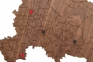 Деревянная карта России с названиями городов, орех - 12
