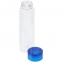Бутылка для воды Aroundy, прозрачная с синей крышкой - 1