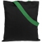 Холщовая сумка BrighTone, черная с зелеными ручками - 1