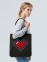 Холщовая сумка Pixel Heart, черная - 1