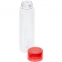 Бутылка для воды Aroundy, прозрачная с красной крышкой - 1