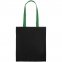 Холщовая сумка BrighTone, черная с зелеными ручками - 3
