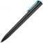 Ручка шариковая Split Black Neon, черная с голубым - 3
