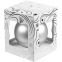 Елочный шар Gala Night Matt в коробке с тиснением, серебристый, 8 см - 2