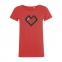 Футболка женская Pixel Heart, красная - 1