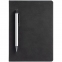 Ежедневник Magnet с ручкой, черный с белым - 1