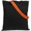 Холщовая сумка BrighTone, черная с оранжевыми ручками - 1