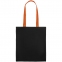 Холщовая сумка BrighTone, черная с оранжевыми ручками - 3
