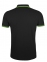 Рубашка поло мужская Pasadena Men 200 с контрастной отделкой, черный/зеленый - 1