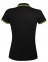 Рубашка поло женская Pasadena Women 200 с контрастной отделкой, черный/зеленый - 4