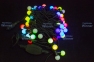 Нить-шарик, 1,8 cм, RGB, 100 LED, Мульти, 10 м, каучуковый черный провод,  2,2 мм, стыкуется - 1