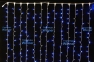 Занавес-ПВХ 420 LED Синий, 2х3м, Flash-w, провод белый, ? 2 мм, 14 нитей, расстояние 13 см, соединяется, IP54 - 3