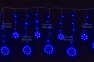 Бахрома-Снежинка 162 LED, Синий 2,5х0,9х0,55 м, прозр. провод, контролер рычажковый, соединяется, IP20 - 1