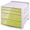 Блок из 4 закрытых лотков для бумаги, настольный, ESSELTE "Colour'Ice", 285х245х365 мм, желтый, 626282 - 1