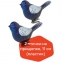 Украшения елочные ЗОЛОТАЯ СКАЗКА "Птичка", НАБОР 2 шт., пластик, 11 см, цвет синий с серебристыми крыльями, 590894 - 1