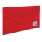 Папка-конверт с кнопкой МАЛОГО ФОРМАТА (250х135 мм), прозрачная, красная, 0,18 мм, BRAUBERG, 224030 - 1