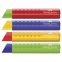 Ластик большой FABER-CASTELL "Tri", 83х12,6х12,3 мм, цвет ассорти, треугольный, пластиковый держатель ассорти, 182334 - 1