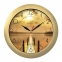 Часы настенные TROYKA 11171146, круг, с рисунком "Закат", золотая рамка, 29х29х3,5 см - 1