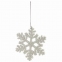 Украшение елочное подвесное "Снежинка белая", 10,5х10,5 см, пластик, 77911 - 1
