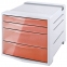 Блок из 4 закрытых лотков для бумаги, настольный, ESSELTE "Colour'Ice", 285х245х365 мм, оранжевый, 626283 - 1