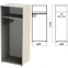 Шкаф (каркас) для одежды "Этюд", 800х600х1942 мм, серый, 400002-03 - 1